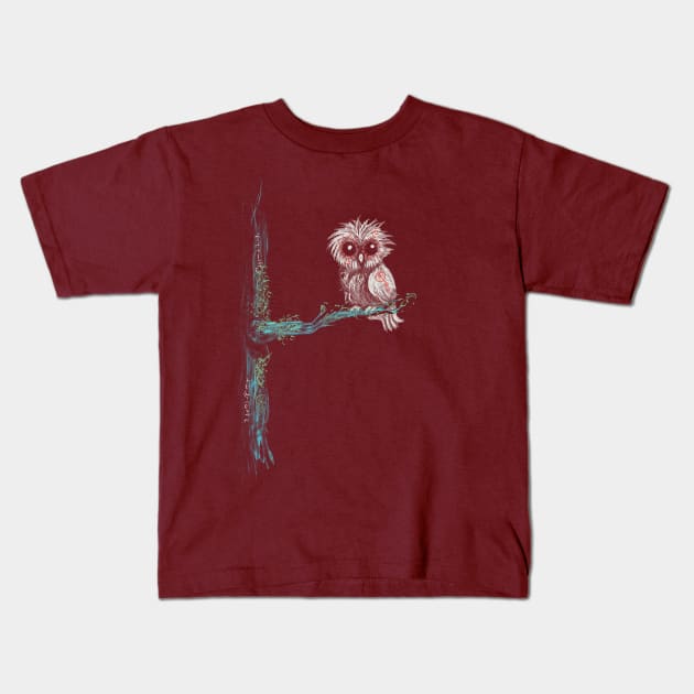 Runic Owl Kids T-Shirt by oakenspirit